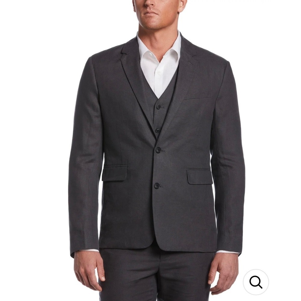 Cubavera Mens 100% Linen Blazer Charcoal Grey Two Button Sport Coat XL NWT‎